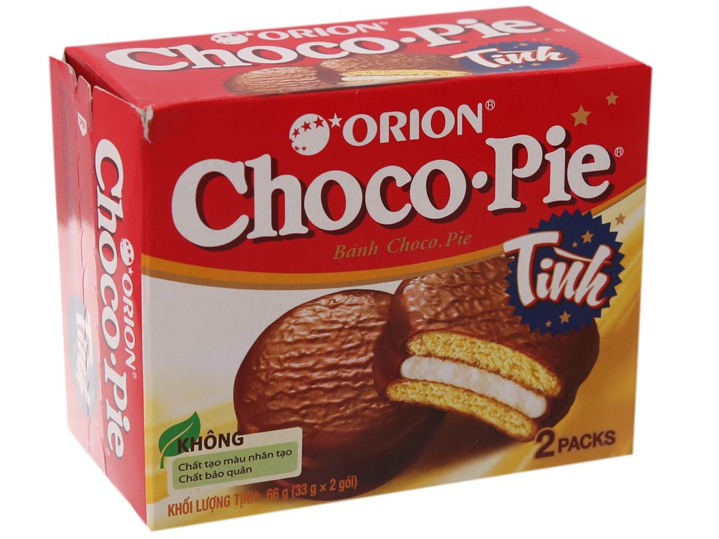 Bánh ORION Choco-Pie Tình hộp (2 cái x 33g ) Thùng 4 bloc x 12 hộp